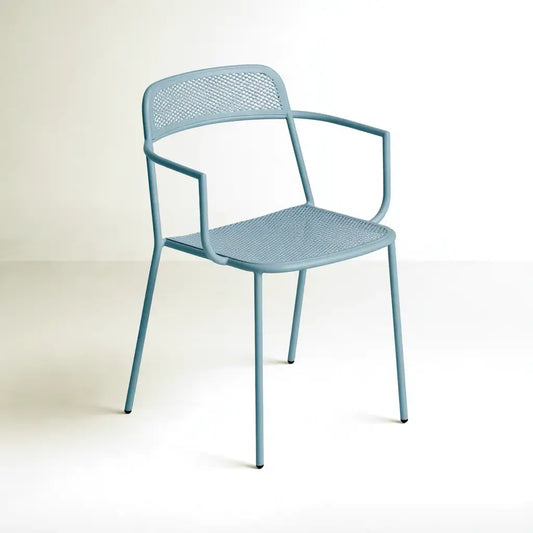 Silla con brazos rectos y estructura fina - azul